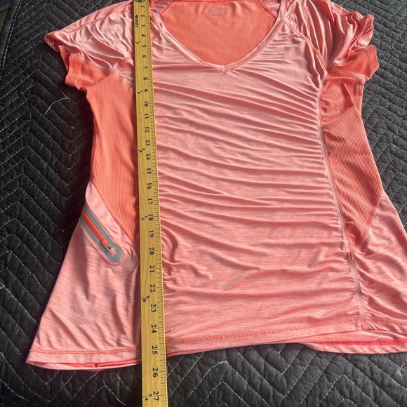 Athleta Activewear Top Womens Medium Orange Mesh Side Panel Athletic - Picture 10 of 11